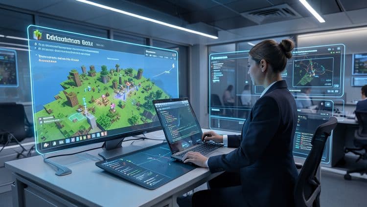 nauczyciel w pracy z minecraft