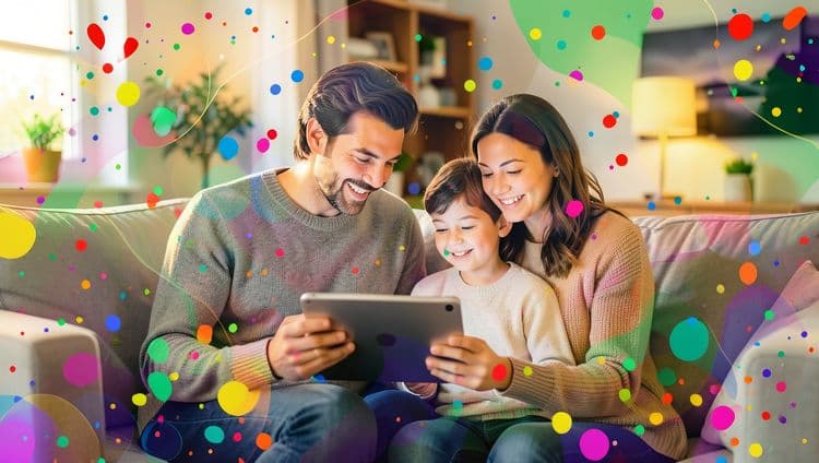 rodzina razem przed ekranem